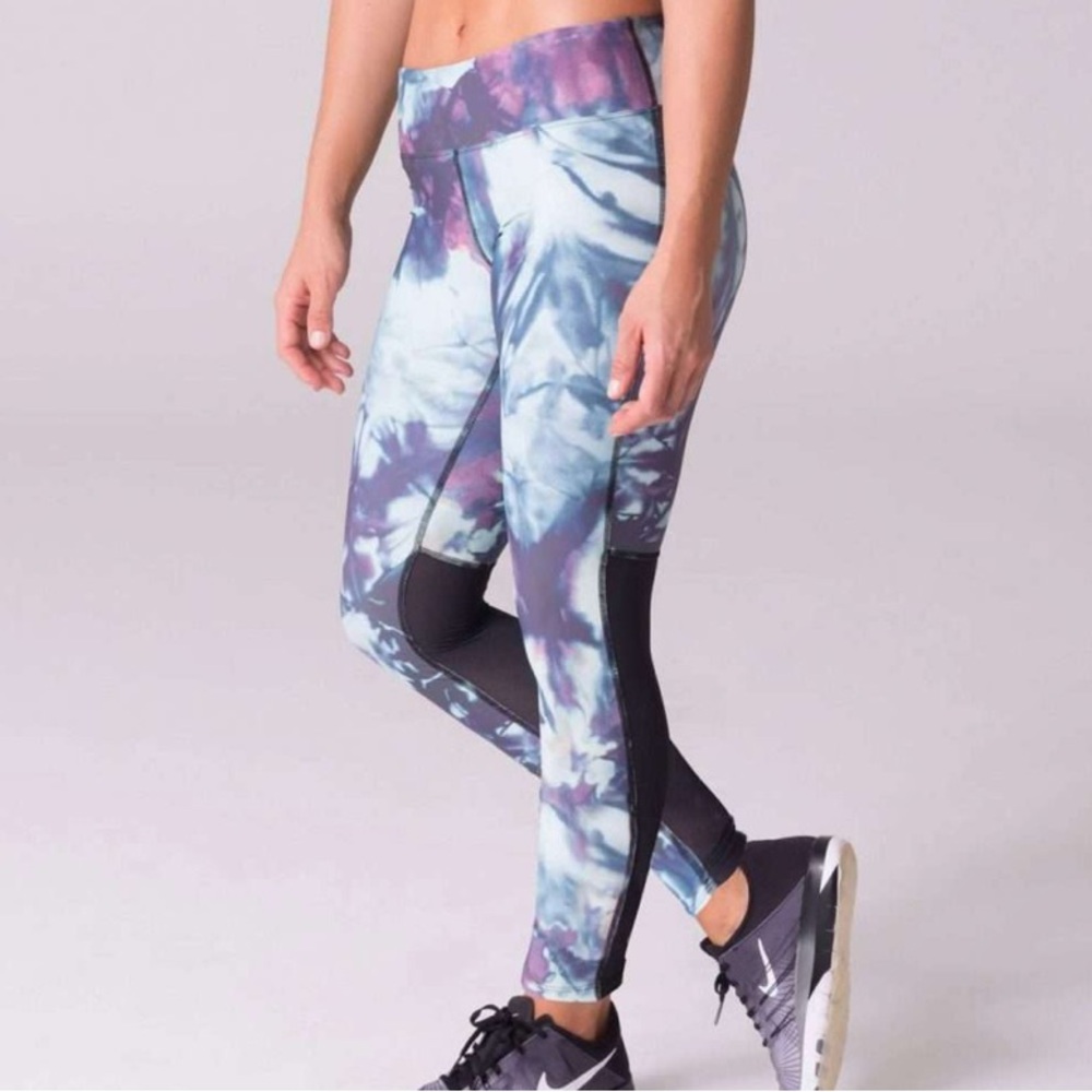 Daub Active Full Length Ava Yoga Leggings – Seafoam/Black Mesh Medium